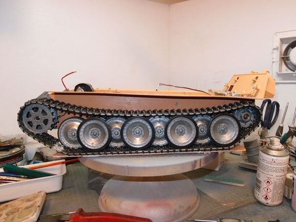 Some surgery to the front to move sprockets forward and up. Fixed the front and rear torsion bars