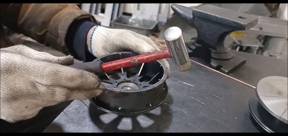 The process of positioning the wheel reinforcement components