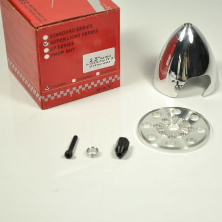 All aluminum back plate and crank shaft adapter comes with these new spinners that run tru.