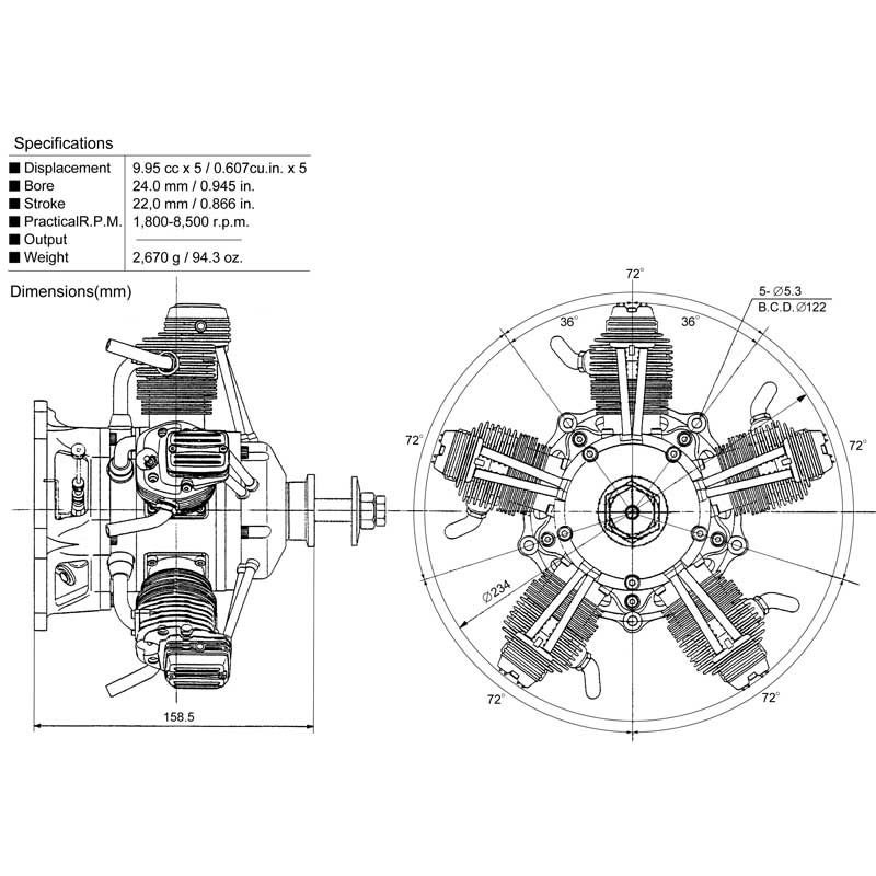 Brand-new O.S. Sirius FR5-300 5-cylinder radial engine - RCU Forums