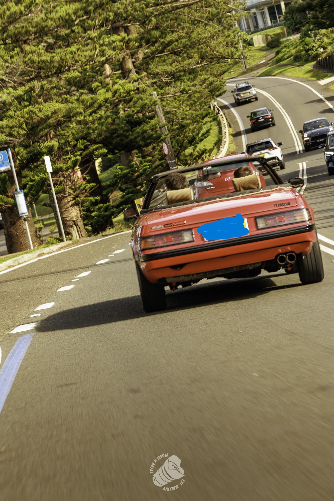 Heading South just out of Coledale along Lawrence Hargrave Drive.  My two sons had a great day driving the old car.