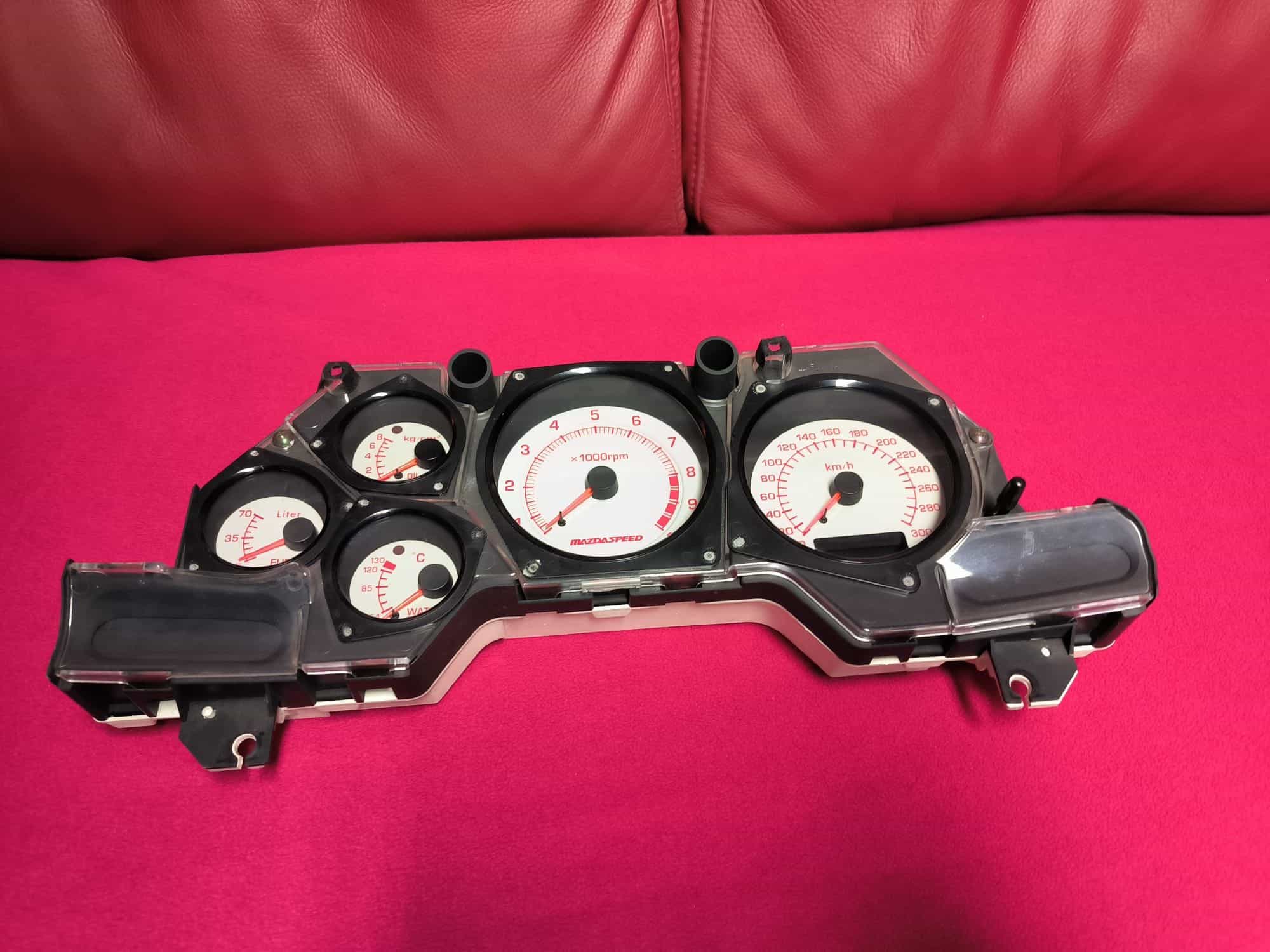 Interior/Upholstery - Mazdaspeed A-Spec White Faced Instrument Cluster - Used - 1992 to 2002 Mazda RX-7 - Birmingham DY29SA, United Kingdom