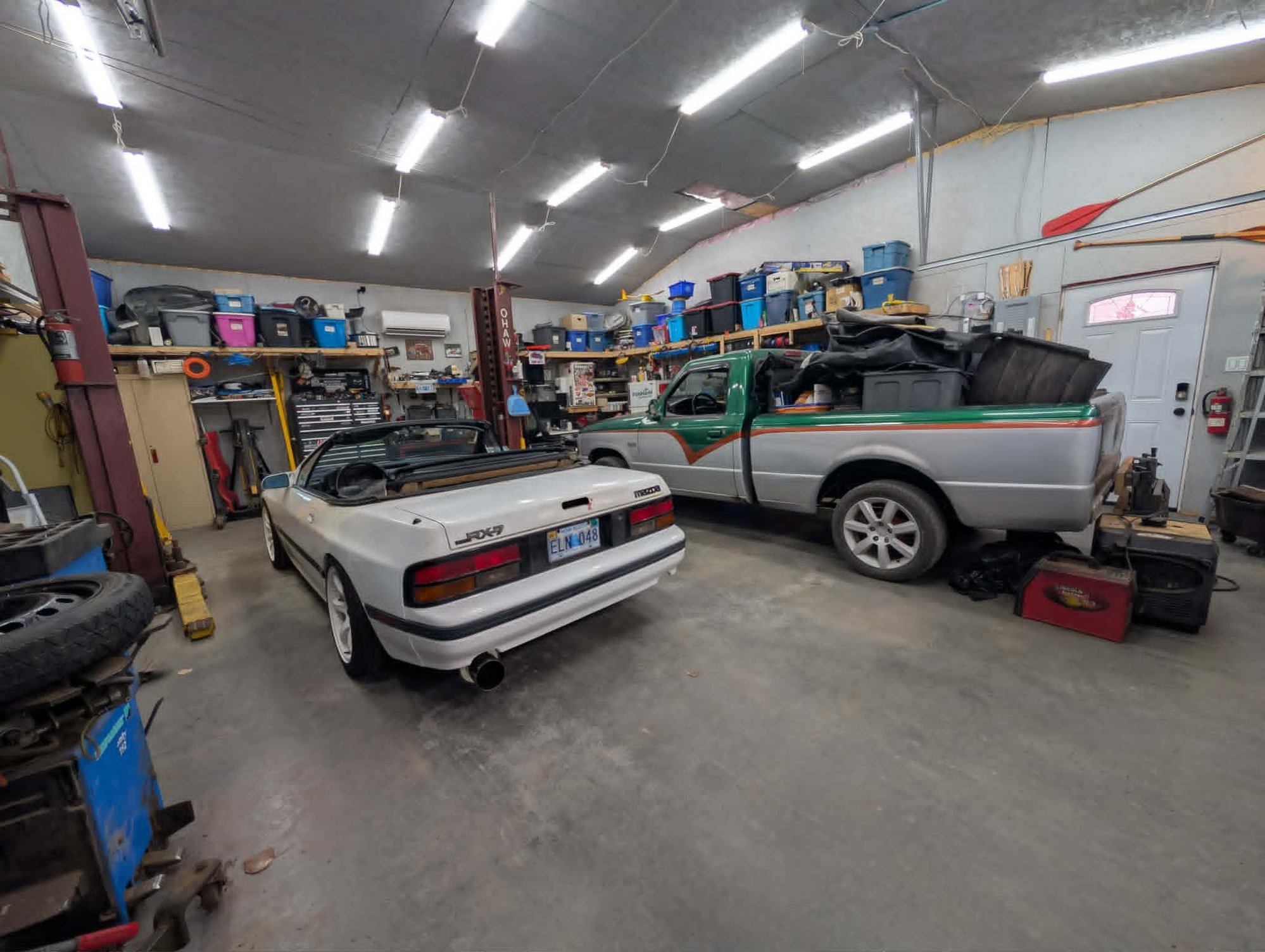 yes that is a Ranger (Mazda B2300) beside the RX-7.  Has a 393 stroker in it. 516hp...a little fun.