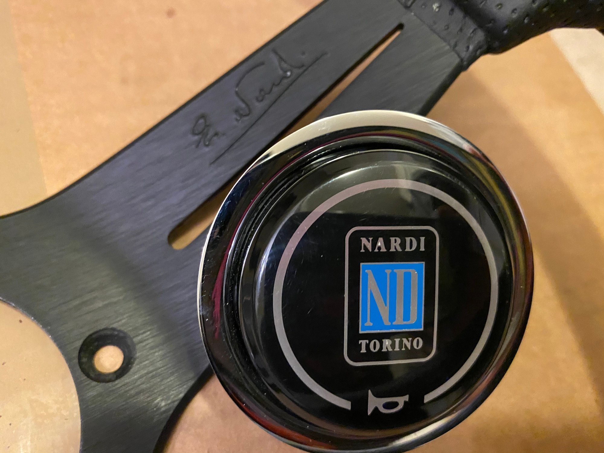 Miscellaneous - Authentic Nardi 350mm Deep Corn leather steering wheel with horn button. - Used - All Years Mazda RX-7 - Prince Frederick, MD 20678, United States