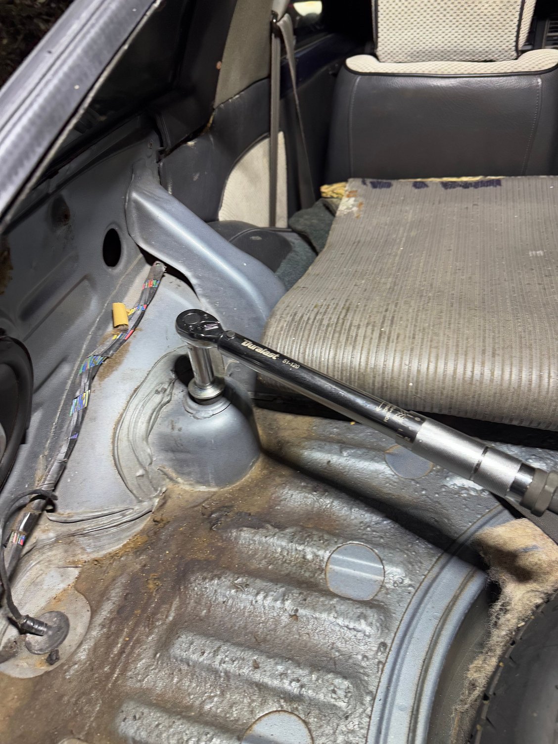 Then tighten the top locking nuts back up top.