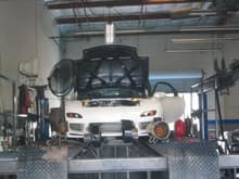 My FD on the dyno 380rwhp on 91 octane!