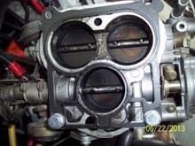 Gasket Fail 3: Throttle Body Side with gasket overlay