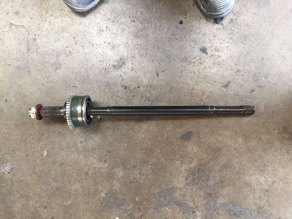 Axle cleaned and ready for reassembly.