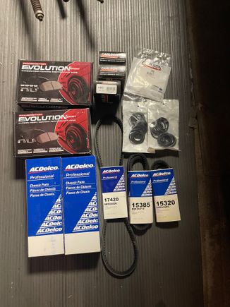 New brakes, control arms, belts