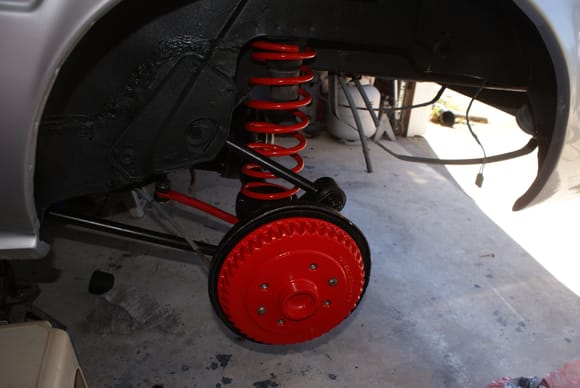 Painted my drums red to match the springs and sway bar.  I kinda like the look
