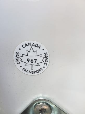 Canadian Cars have this sticker in the drivers door jam