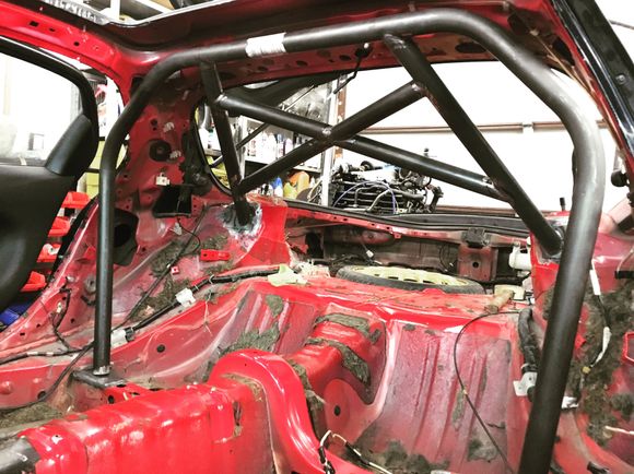 Rear bars and x brace are done. We still need to box out the rear strut towers and do a cross bar there.