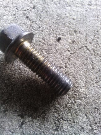 Also, random, my lower starter bolt.  this is the exact one that came out of the car, however what worries me is it might have been the wrong bolt put in by a previous owner, note the grey on the bottom end?  It threads in by hand by quite a few turns and then the socket gets it the rest of the way, but maybe im just being cautious.