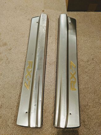 Aluminum door sills (dent and polishing needed on left side sill) - $95