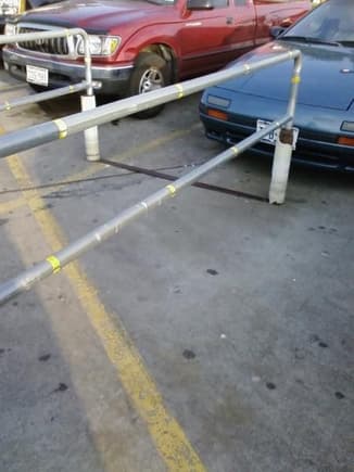 The cart corral at H-E-B was pushed mostly into the opposite parking spot, and I had already started to pull in before I saw it. I said F*** it  and parked any ways.