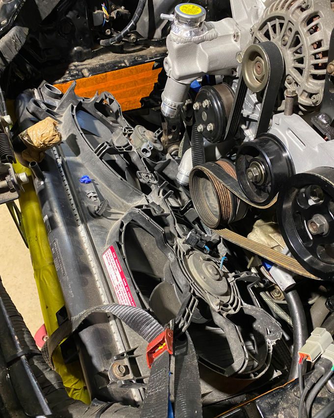 RX8 Fans don't foul pulley on angle orientation
