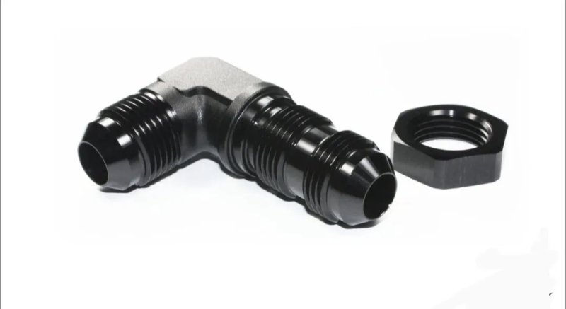 Engine - Intake/Fuel - 8 AN AN8 Male to Male 90 Degree Bulkhead Fitting With Nut Black - New - All Years Any Make All Models - Arden, NC 28704, United States