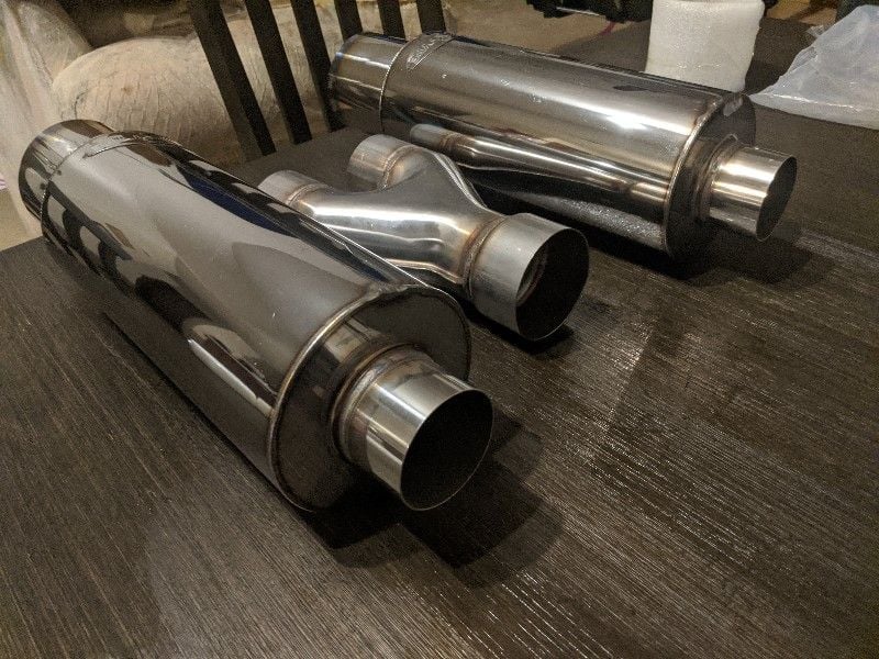 Engine - Exhaust - (2) 4" Tip N1 Style Mufflers & Jones 3" to 2.5" Y-Pipe - New - All Years Any Make All Models - Arden, NC 28704, United States