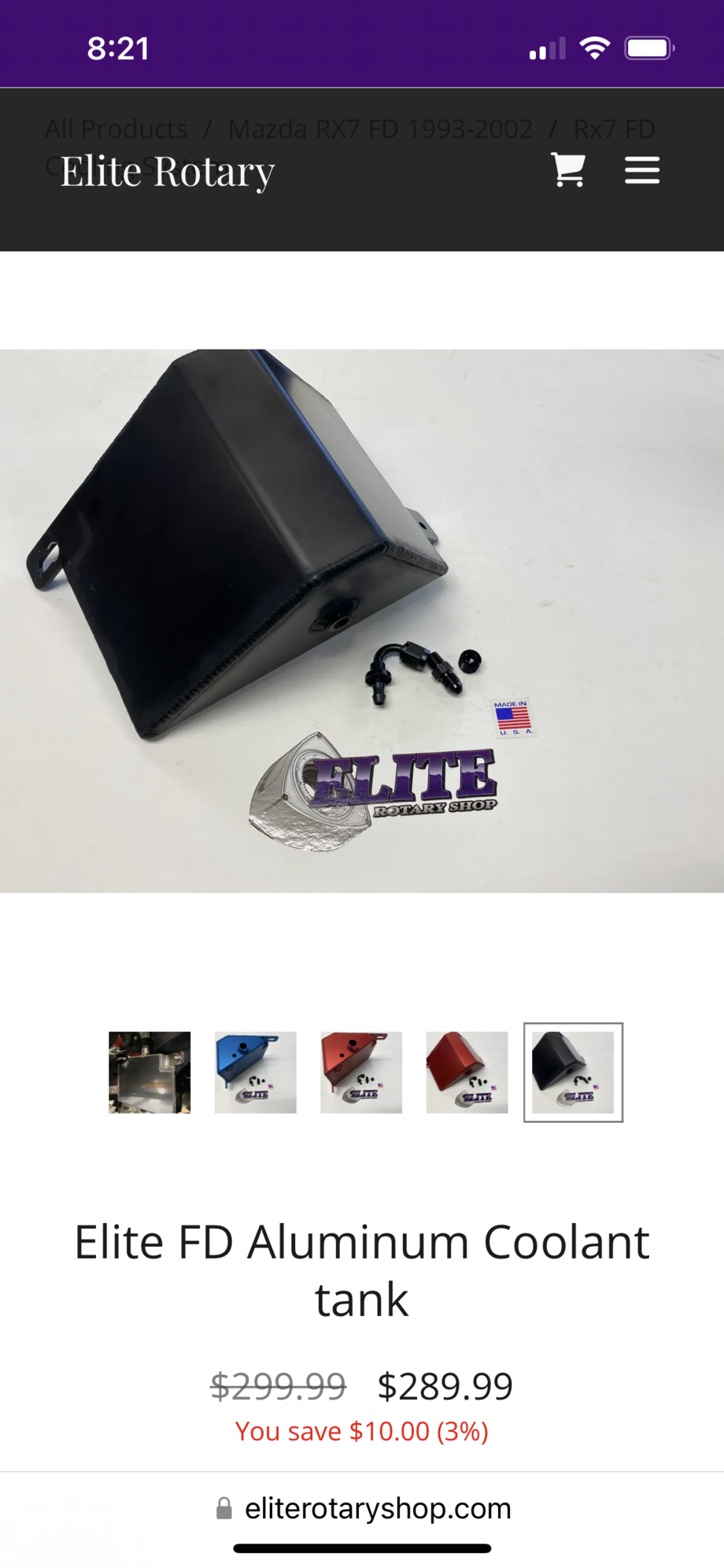 Accessories - Aluminum coolant reservoir - New - 1993 to 1995 Mazda RX-7 - Deerfield Beach, FL 33442, United States