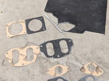 I had previously cut my gaskets from the brown  Karropak paper-like gasket material, but I started to think that it was too thin - so I ordered some 1/16" Viton sheet and used a silver marker to trace the previous gaskets, and a scalpel to cut out some thicker ones.