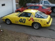 racecar in driveway