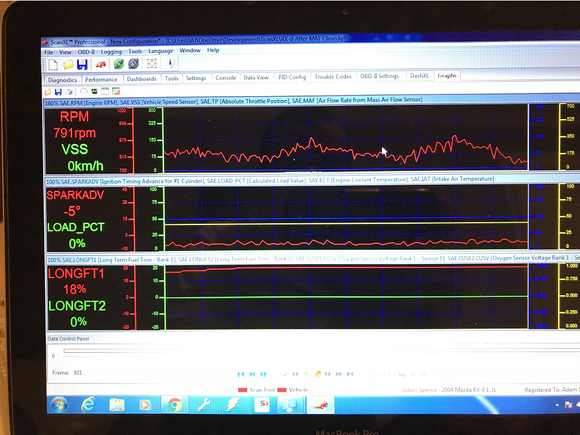 Wavy idle before grounding points cleaned