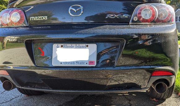 It's gotten worse since the other photos were taken. You can see it on the left side of the license plate now. 