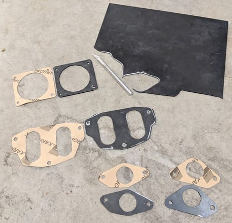 I had previously cut my gaskets from the brown  Karropak paper-like gasket material, but I started to think that it was too thin - so I ordered some 1/16" Viton sheet and used a silver marker to trace the previous gaskets, and a scalpel to cut out some thicker ones.