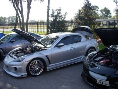 At Cars &amp; Cafe with the CflRX8Club (Rotorican is the black one to my right)