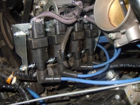 GM LS2 Ignition Coils,  Custom Mount and Accel 7mm Plug Wires.
