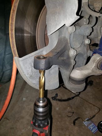 Needed to drill the top 1/16th of an inch of so the new tie rod would fit.