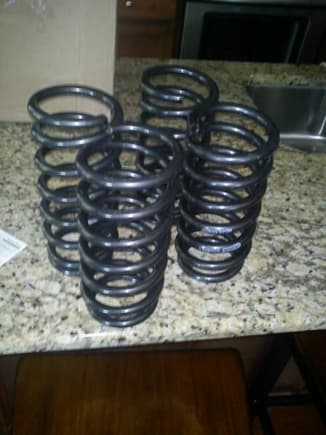 eibach pro springs just got in, bought them lightly used for 150! I'm putting them on myself tomorrow, never replaced springs before, but it doesn't seem too difficult.. haha