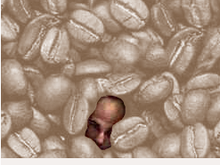 man in beans