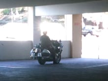 Laser at Mission Viejo mall parking structure- peek a boo, y