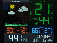 1-16-2024.  The high was 30 and the low was -12.  That's warmer than it's been for five days.