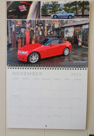 November 2023, S2000 wall calendar.