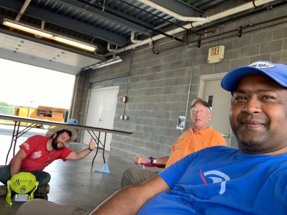 Sal, Jeff and I hanging out in the garage