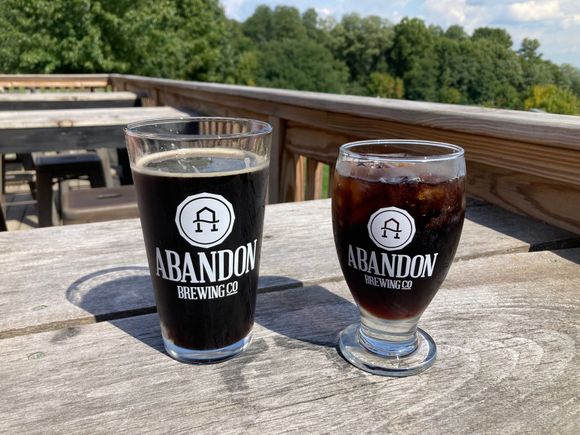 Beer for Rick, root beer for me.  The brewery also makes the root beer and it was "on the house."  Tasty!