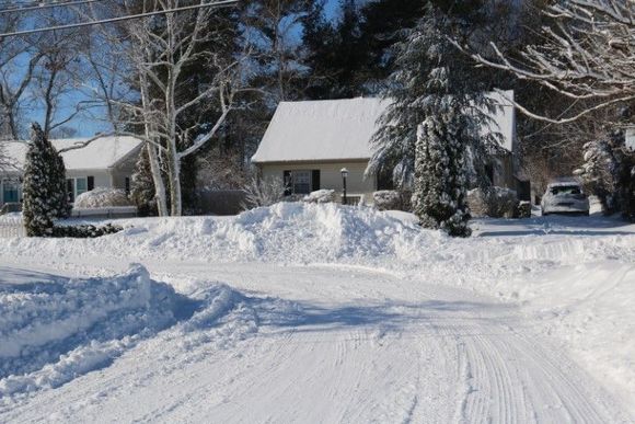 End of street, plows did a good job