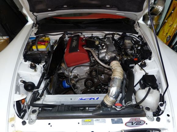 De-modded engine bay, January, 2017