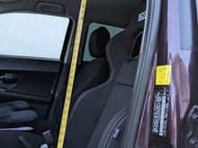 Sparco seat is about 38.5 to 39" from the headliner.