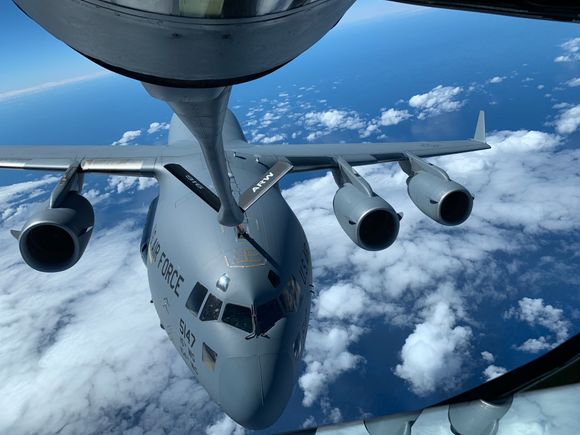 C-17 on the boom roughly 200nm from Hawaii.