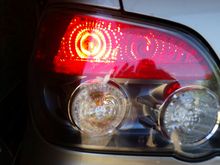 Lights on with brake lights on