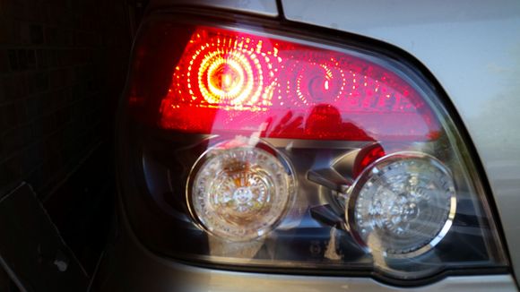 Lights on with brake lights on