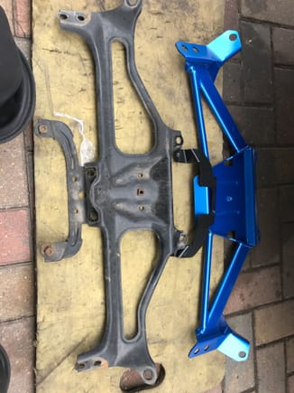 Cusco subframe brace, so much stronger than the thin tin from factory
