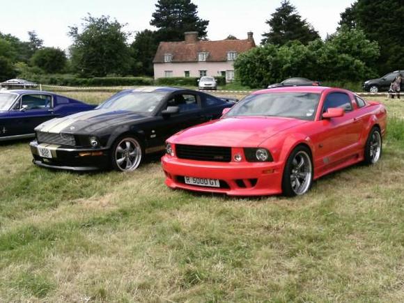 matching green car show