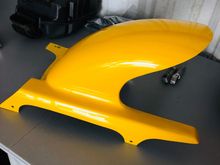 This will also be installed on the rear and yes I'm keeping it Yellow.  Love that color and will add a nice contrast to the sea of red on the bike.  