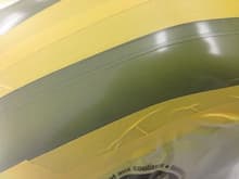 First coat of pearl yellow...Came out green
