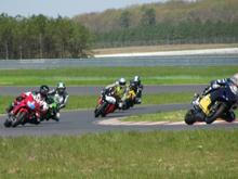 Riding in the pack.