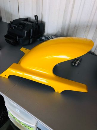 This will also be installed on the rear and yes I'm keeping it Yellow.  Love that color and will add a nice contrast to the sea of red on the bike.  